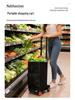 Carrello Pieghevole Compatto a Quattro Ruote: Timone portatile e resistente all'usura per shopping, bancarelle e trasporto bagagli