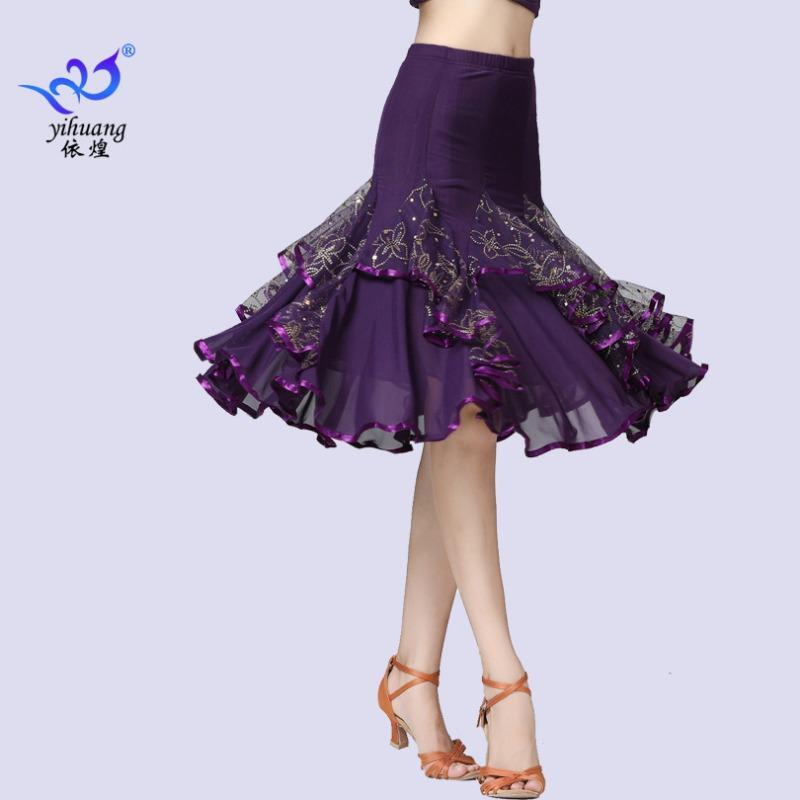 Sequins Ballroom Dress Stage Dress Mesh Dress Dance Practice Dress Latin Dress