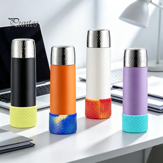 Reusable Silicone Bottle Boot Cup Boot, Fish Scale Pattern Decor, Soft Elastic Water Anti Scratch Accessory Protective Sleeve, Anti-Slip Bottom Cover