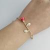 Elegant Red Rose Bracelet - Fashionable, Simple Flower Design for a Sweet Touch