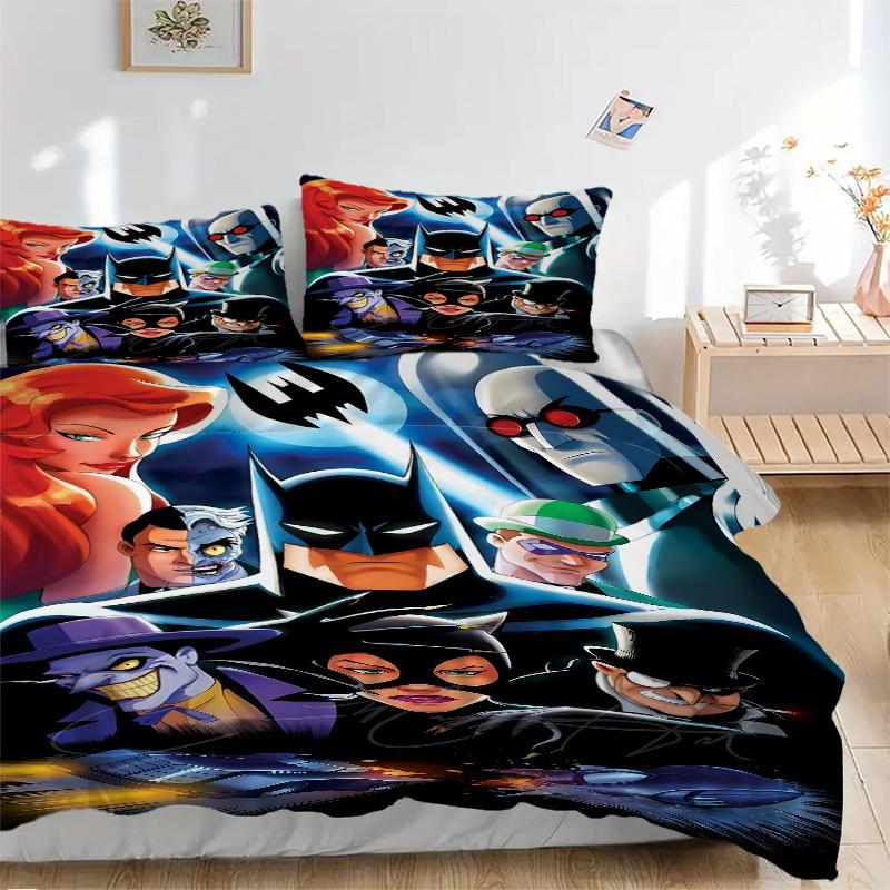 

3pcs Batman Duvet Cover Set, 1 Duvet Cover + 2 Pillowcases (No Insert), High-Definition Print for All Seasons,Durable yy251103047 135x200cm