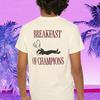 Lustiges Frühstück der Champions Rückendruck Geschenk Weißes T-Shirt, Witziges Geschenk für Paare, Kühles Humor-Grafik-T-Shirt, Witzige Trendige Geschenke Valentinstag