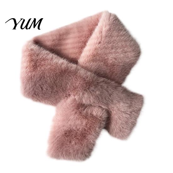 Cozy Neck Wrap for Travel Women Imitation Mink Fur Scarf, Thickened Soft Plush Winter Warm Scarf Warmer, Cold Weather Elegant Shawl Accessory