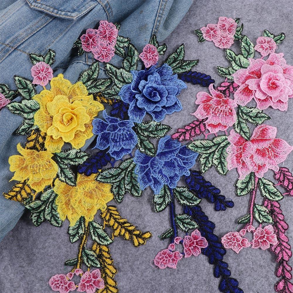 Artistic Cheongsam Rose Badge Garment Peony Flower Embroidery Applique Clothes Accessories Patch