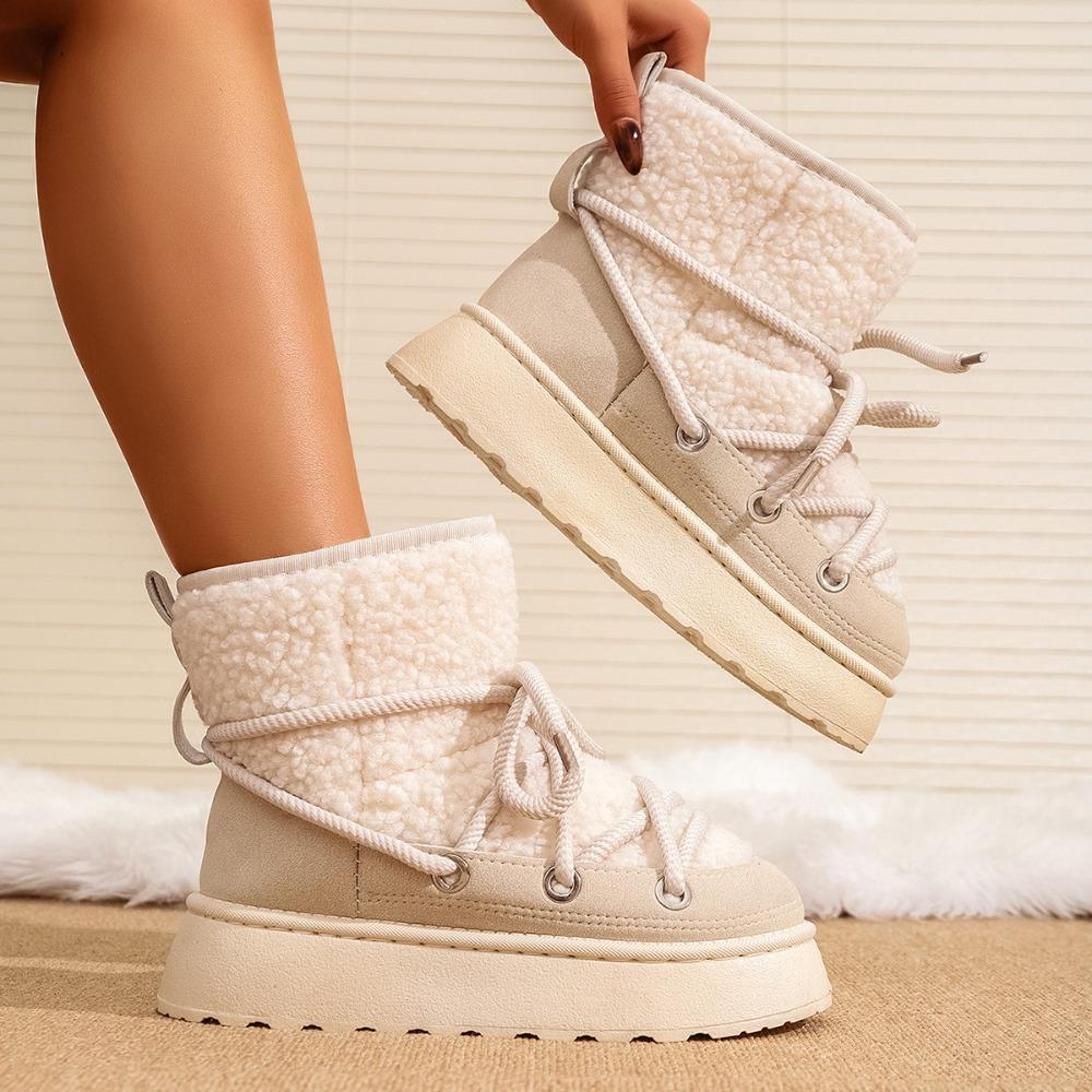 Women's Winter Boots - 2025 Autumn/Winter New Style Fleece-Lined Extra-Thick Warm Snow Boots Versatile for All Outfits