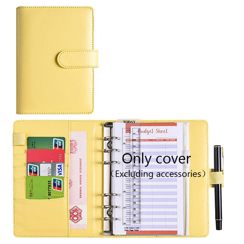 A6 Budget Binder with Cash Envelope Savings Book Budget Planner PU Leather Laptop Binder with Binder Pocket Cash Fill Folder
