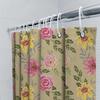 GAEFloral-Druck Duschvorhang-Set Wasserdichtes Baddekor Stoff für Heimdekoration Beige, Rosa, Gelbe Farben #806724319501
