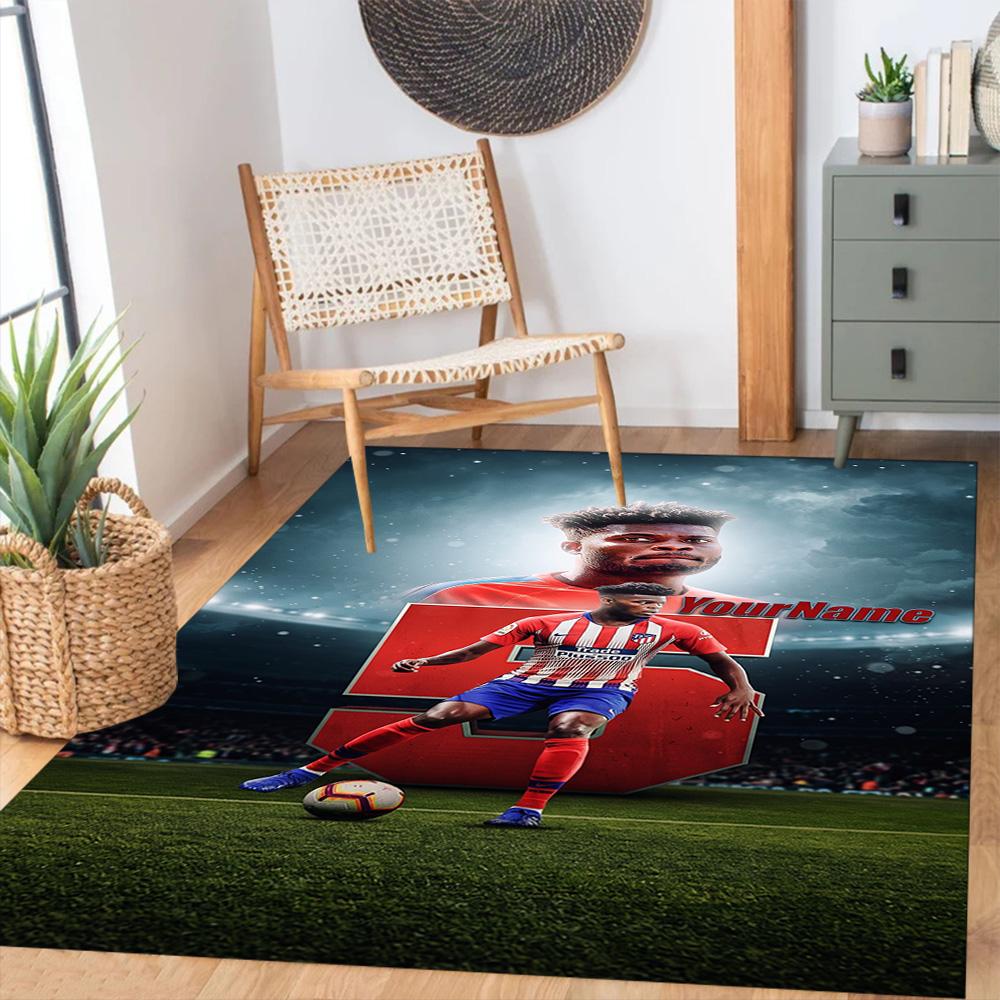 Atletico Madrid Personalized Name Carpet Perfect for Bedrooms Foyer Hallway Entryway Anti-slip Rug Decorate Offices Gift for Festivals