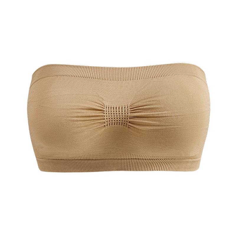 

Бесшовный бюстгальтер-бандо без бретелей большого размера для женщин - Дышащий, цельный, приподнимающий бюстье для лета. XL телесный