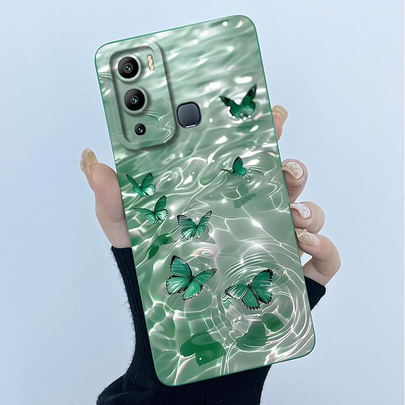 Case for Infinix Hot 12i Hot 12 Play Back Cover Butterfly Flower Soft Silicone Cases for Infinix Hot12i 12Play Hot12 Phone Funda