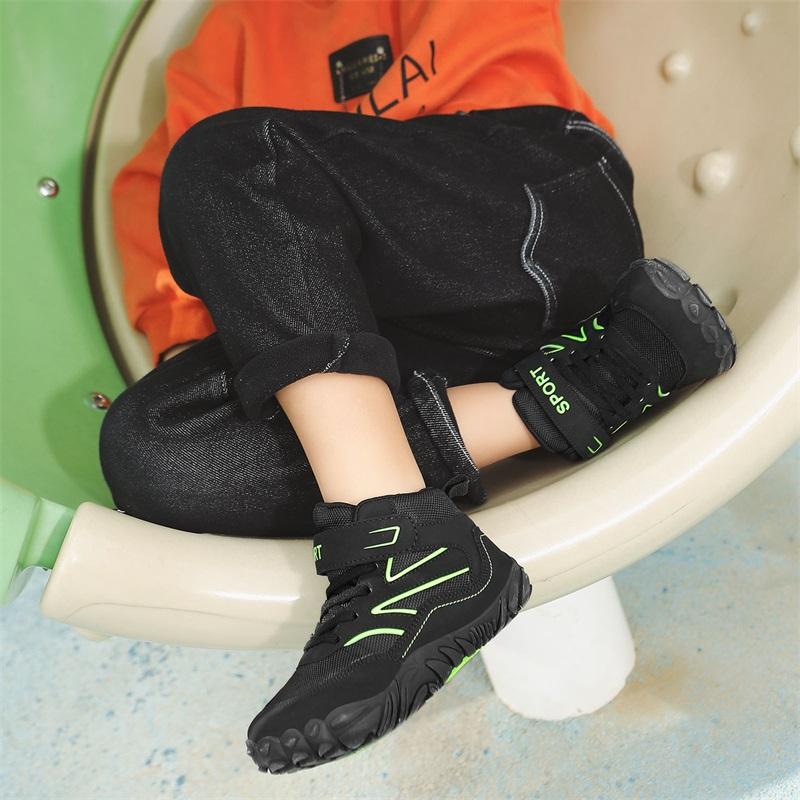 Atmungsaktive Wandersneaker Jungen Mädchen High-Top Outdoor Sportschuhe Rutschfest Kinder Freizeittrainer Camping Trekking Kletterschuhe