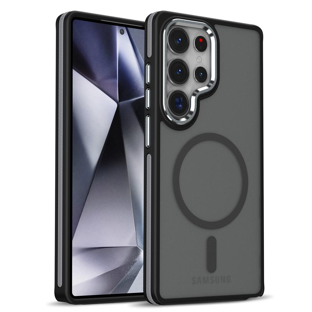 Luxusní magnetický obal Magsafe pro telefon Samsung Galaxy S25 Plus S24 Ultra S23 FE S22, kryt odolný proti nárazům, pro bezdrátové nabíjení