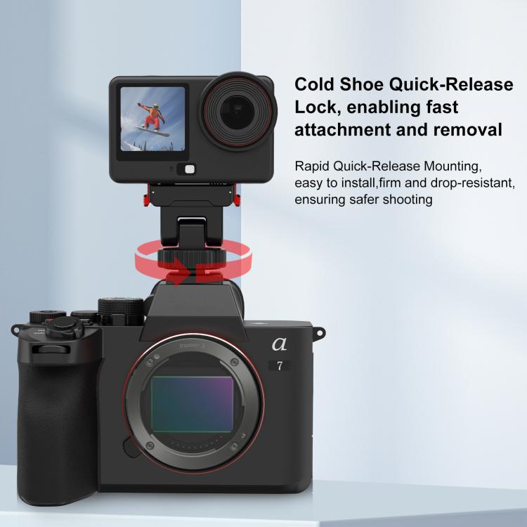 For DJI Osmo Action 6 / Nano PULUZ Plastic Gimbal Quick-Release Base Mount (Black)