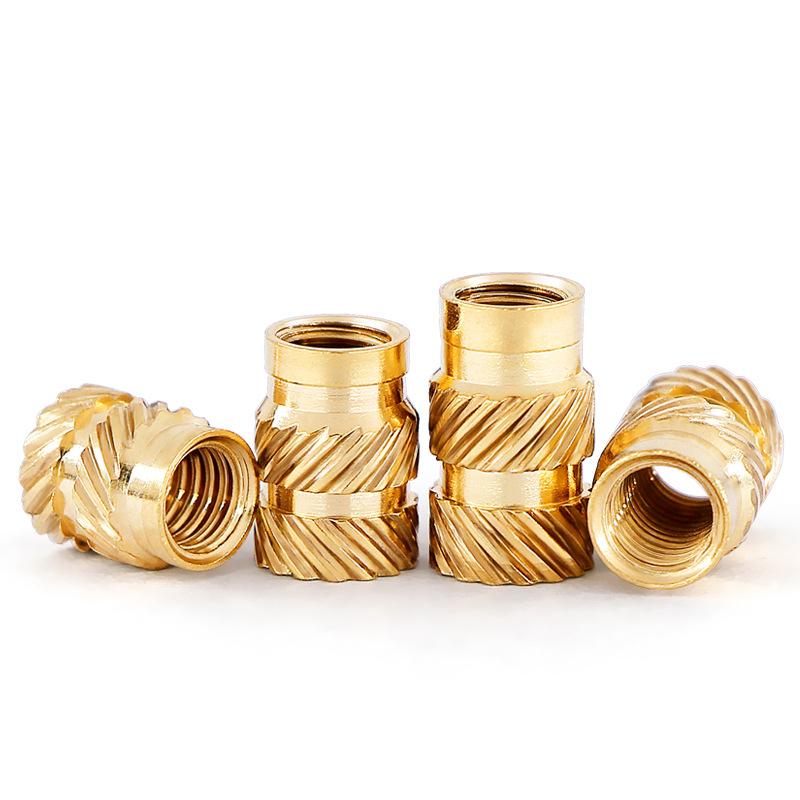 M2.5 M3 Brass Insert Nut Double Twill Copper Nuts Hot Melt Knurled Thread Nuts Injection Embedment Insertion Copper Nut