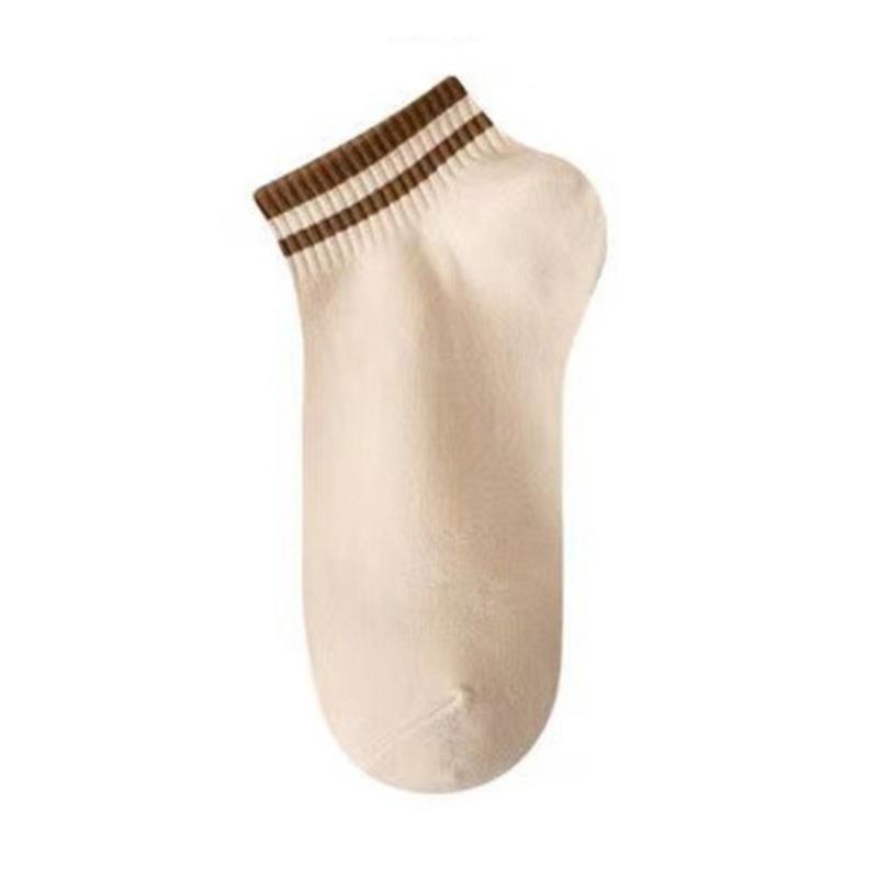 Female Summer Thin Style Solid Color Double Stripe Sports Student Socks