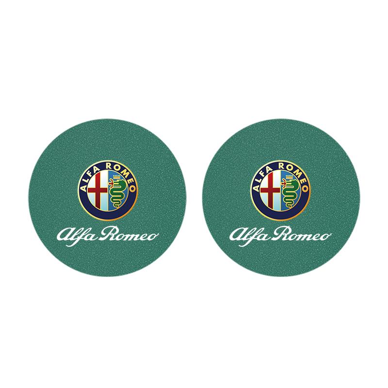 2 Pezzi Portabicchieri per Auto in Pelle Tappetino Portabicchieri d'Acqua per Alfa Romeo 4C 159 Spider Interni Auto Antiscivolo Tappetino Portabicchieri d'Acqua Tappi Valvole Pneumatici wzvc44