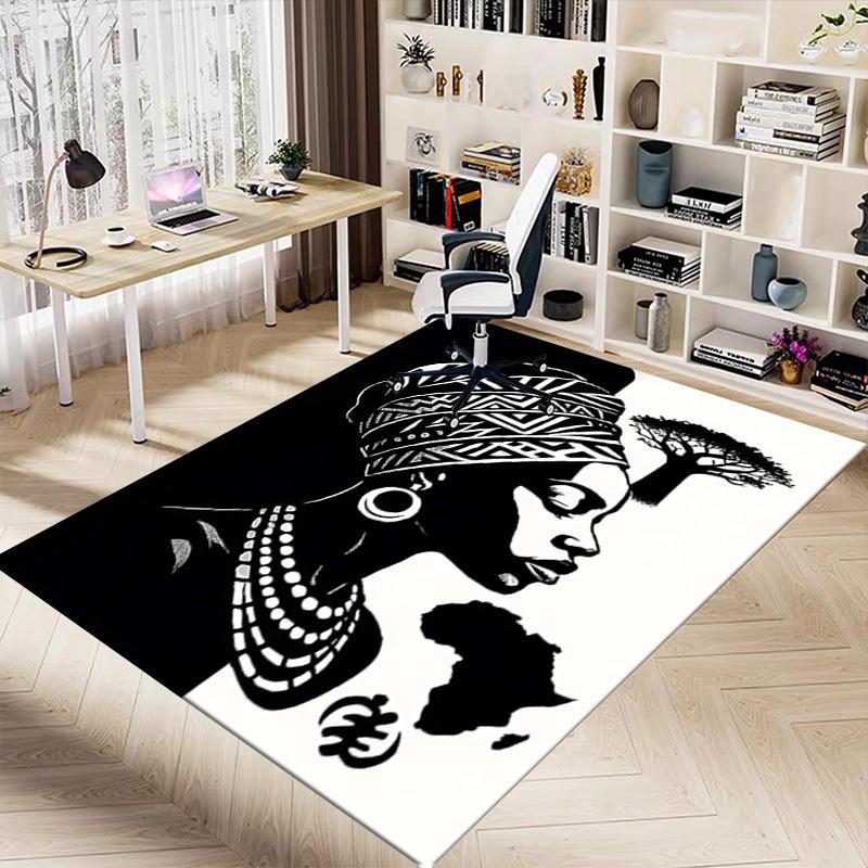 1PC African Culture Non-Slip Floor Carpet, Suitable for Office, Bedroomand Playrooms. It Can Also Be Used As a Sofa Footrest cover-T35