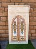 Hand-Painted Floral Wooden Wall Panel  Indian Carved Faux Window Frame | Wall Style Jharokha Wall Art - 130 x 70 cm-Bedroom Decor Door Window