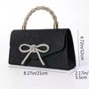 Women's Glitter Gold Silver Black Chain Crossbody Bag; Luxurious Rhineste Bow Evening Handbag and Clutch