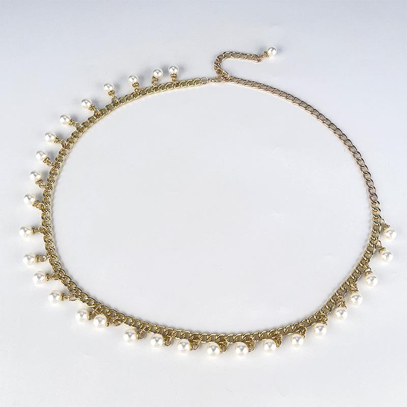 

Pearl Waist Chain Women s Sweet Decorative Tassel Belt Dress Accessories Simple Style Pearl Hanging Summer Waist Chain Accessories