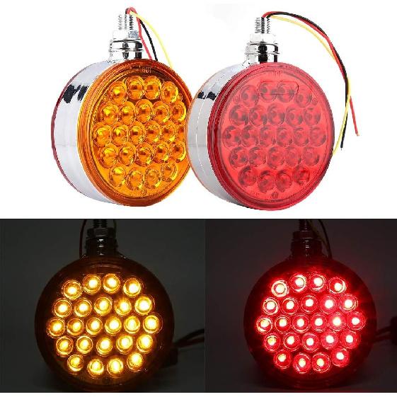 Aramox LED Marker Light, 48LED Double Face Single Stud Mount Side Marker Reflective Sealed Light for Trailer Truck