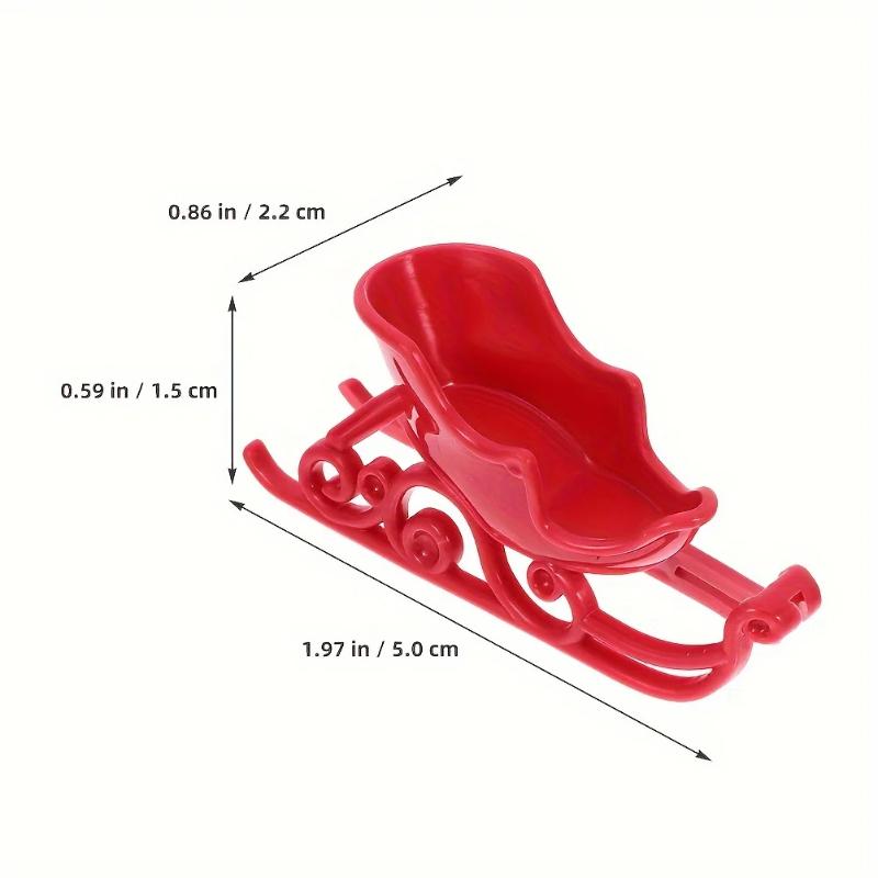 Red Christmas Sleigh Decorations Mini Plastic Sleigh Ornaments for Holiday Tabletop  Window Display, Festive DIY Christmas Decor