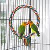 Bird Rope Swing Colorful Perch Climbing Toy for Parrots Budgie Parakeet Cockatiel Cockatoo Conure (S (7.5 inch)