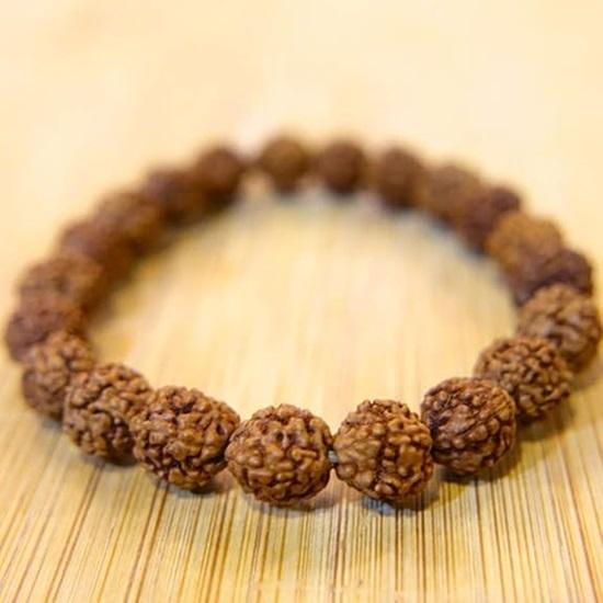 Unisex Rudraksha Bilezikler 5 Boncuk Mukhi Günlük Moda 2'li Paket Kahverengi Giyin