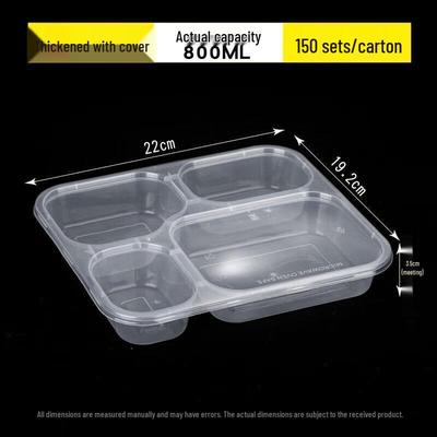 JingJingRS Disposable 4-Compartment Meal Box