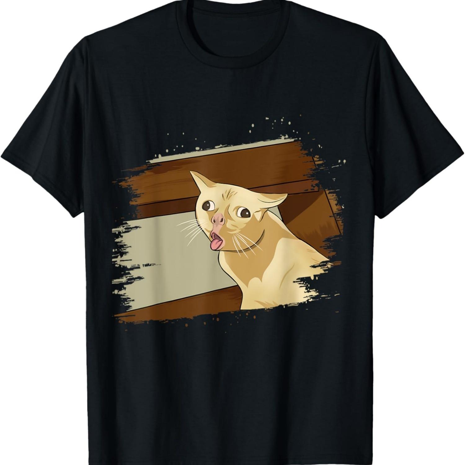 Funny Cat Gagging Meme T-Shirt for Men Women S