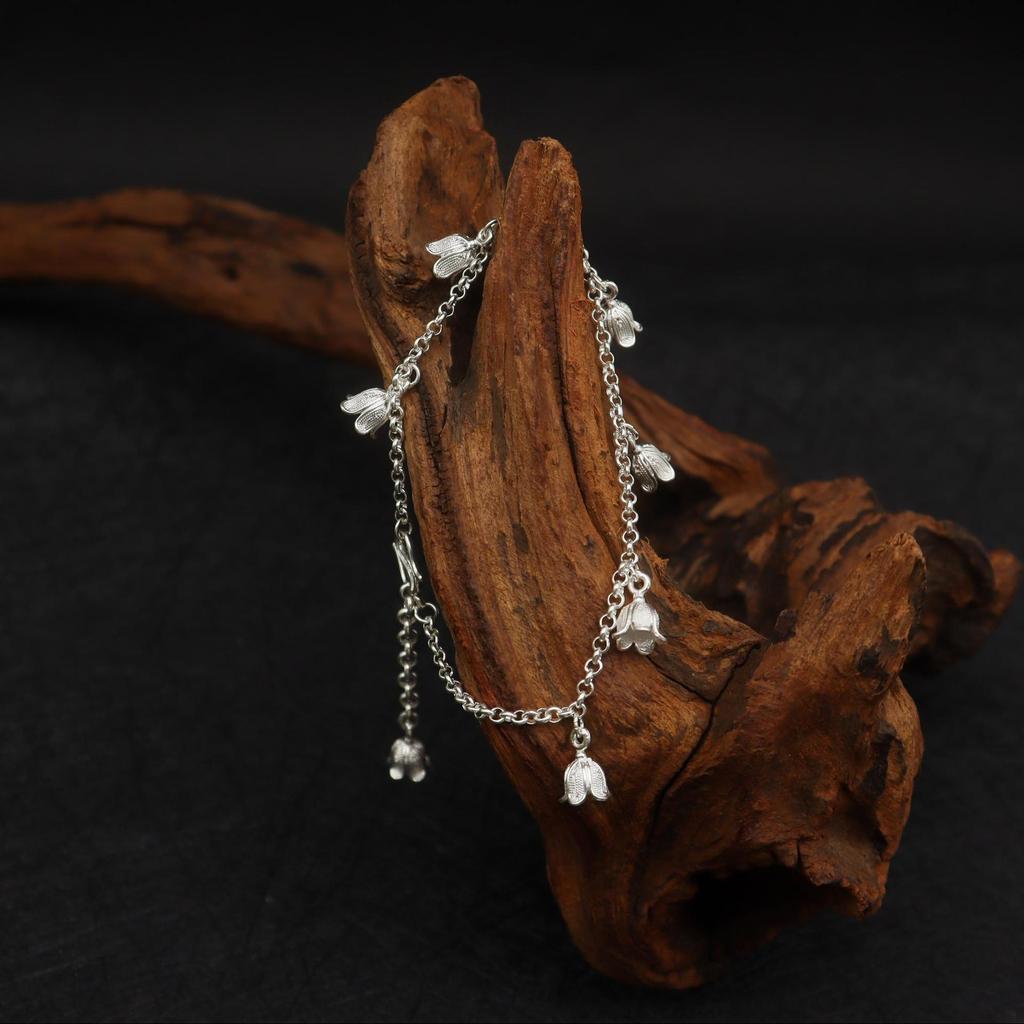 Maiglöckchen Filigran Sterling Silber Armband - Vielseitiges High-End Stück für Frühling/Sommer