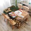 Waterproof Santa Claus Snowman Merry Christmas Anti-stain Tablecloth Table Cloth Cover For Kitchen Decor Party Decoration