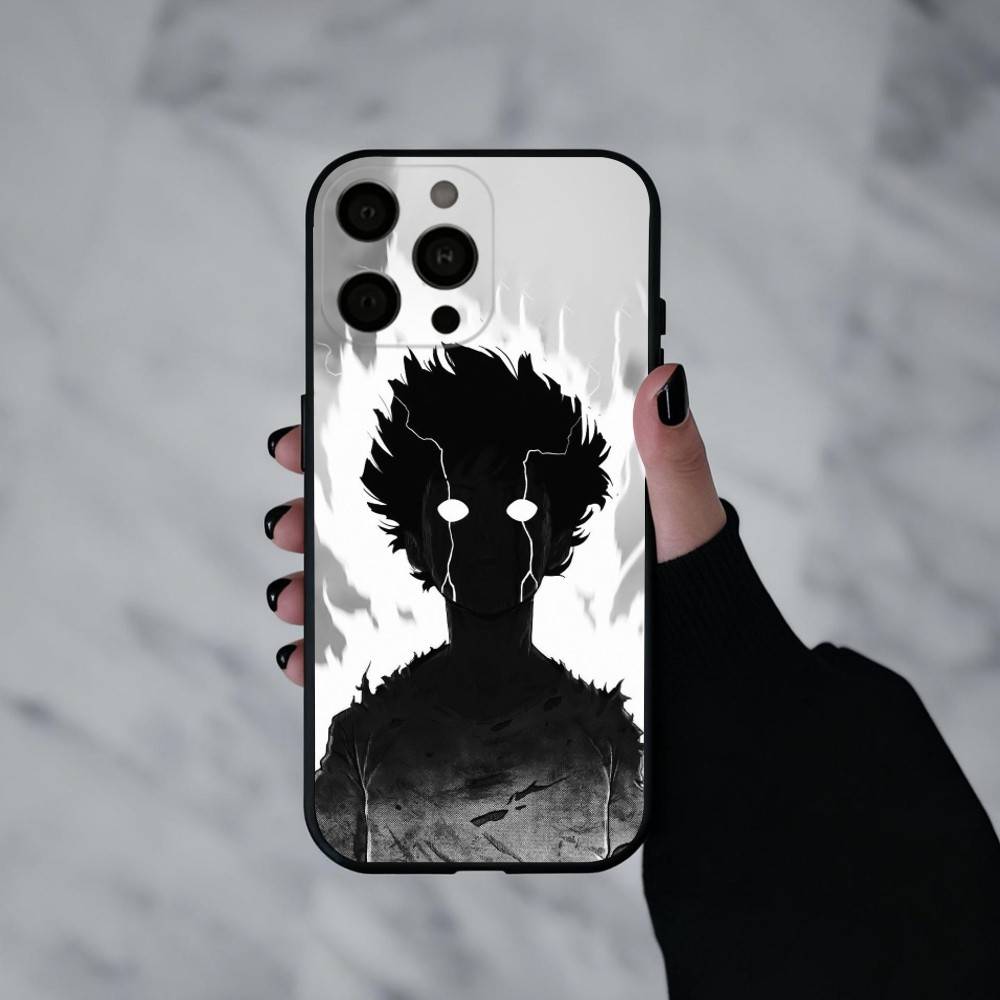 Anime m-Mob p-Psycho-o 100  Phone Case For iPhone 17pro,16,15,14,13,12,11 Plus,Pro Max,XS,Soft Silicone Black Cover