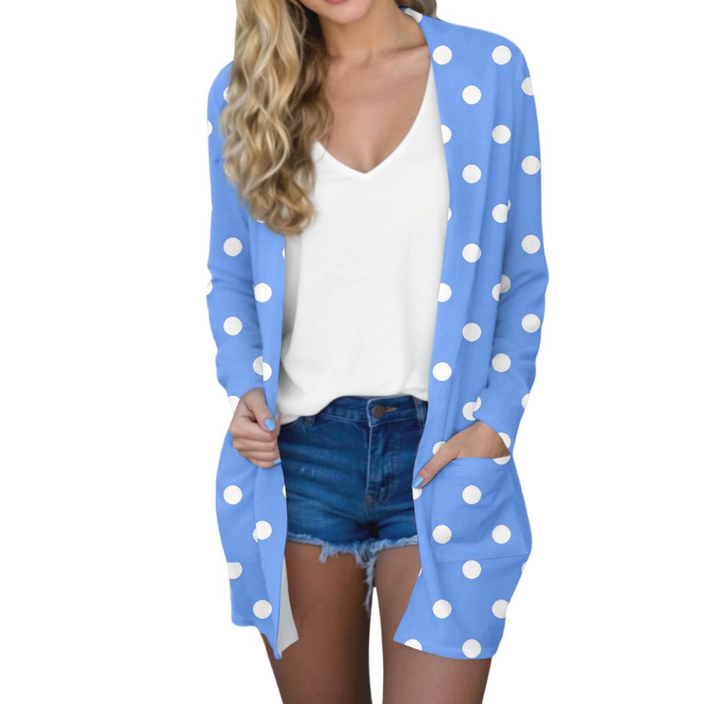 Women's Fashion Casual Comfort Floral Print Mid-Length Cardigan Jacket