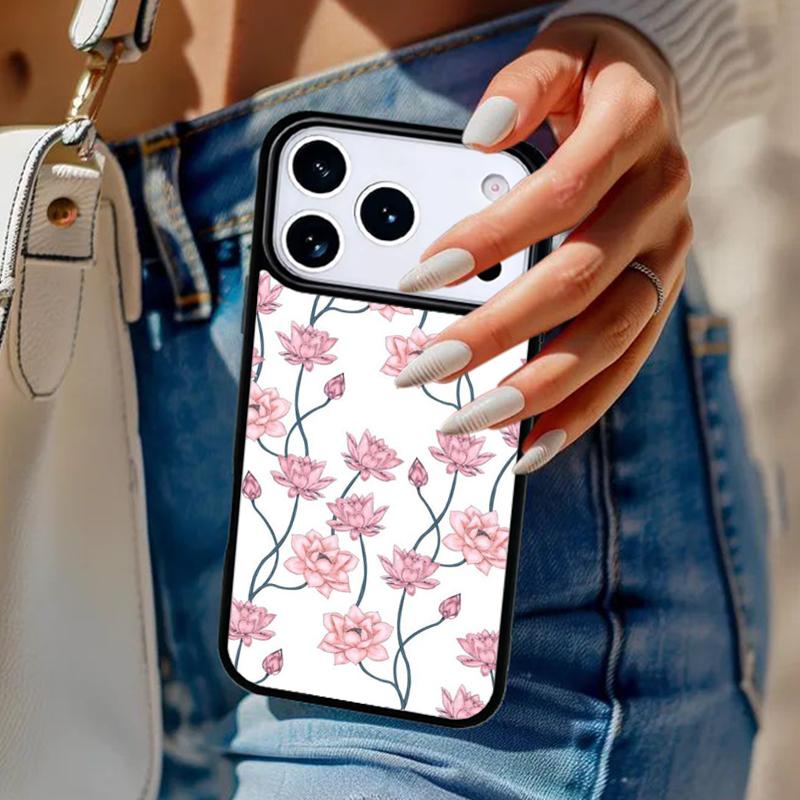 Lotus Flower Phone Case For iPhone 17 Air 14 15 13 12 Max Cover For Apple 16e 11 Pro Max Plus Coque