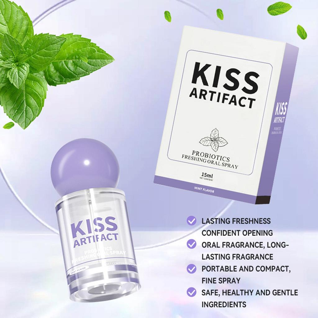 Probiotic Oral Spray, Cool Breath Probiotic Spray, Portable Oral Probiotic Breath Spray, Breath Freshener, Long-Lasting Freshness, -Free 15ml