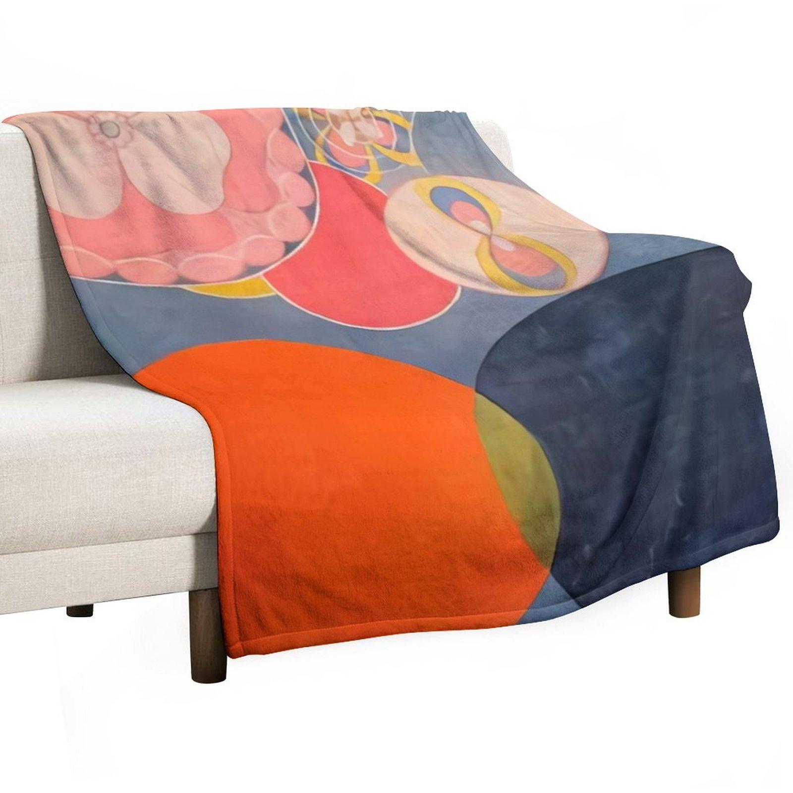 

Hilma af Klint Throw Blanket Flannel Fabric Bed linens wednesday christmas gifts Blankets 30x40in