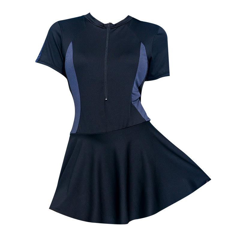 Women's Sport One-Piece High-End Conservative Slimming Swimsuit Dress for Vacation