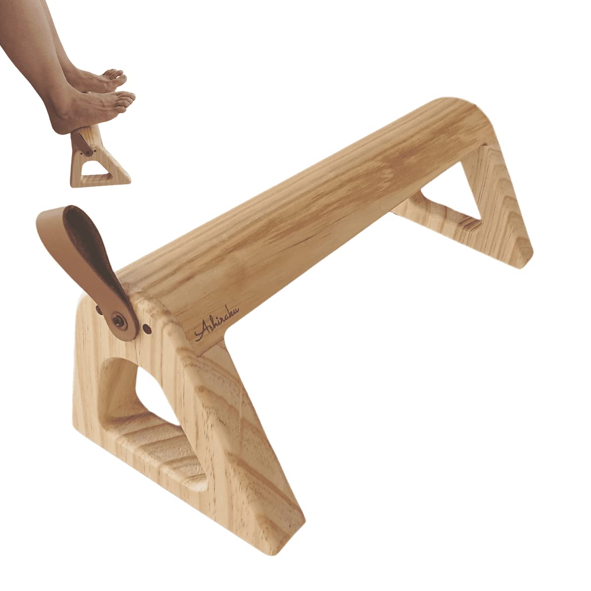 

[Green Bamboo-Style Footrest] Wooden Footrest for Under-Desk Use, Ideal for Deskwork, Foot Rest, Foot Pillow, and Bamboo Stepping Stone