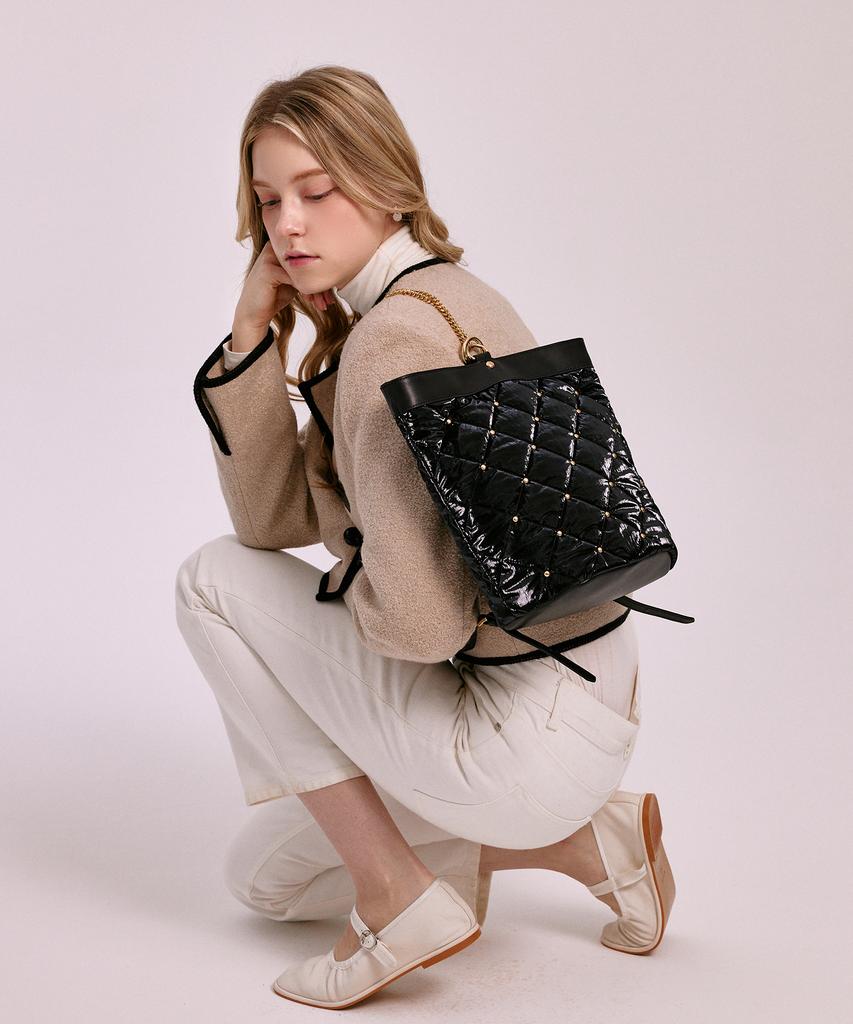 Jina In Ny 3-Way Use Elizabeth Mini Backpack [Black Combo]