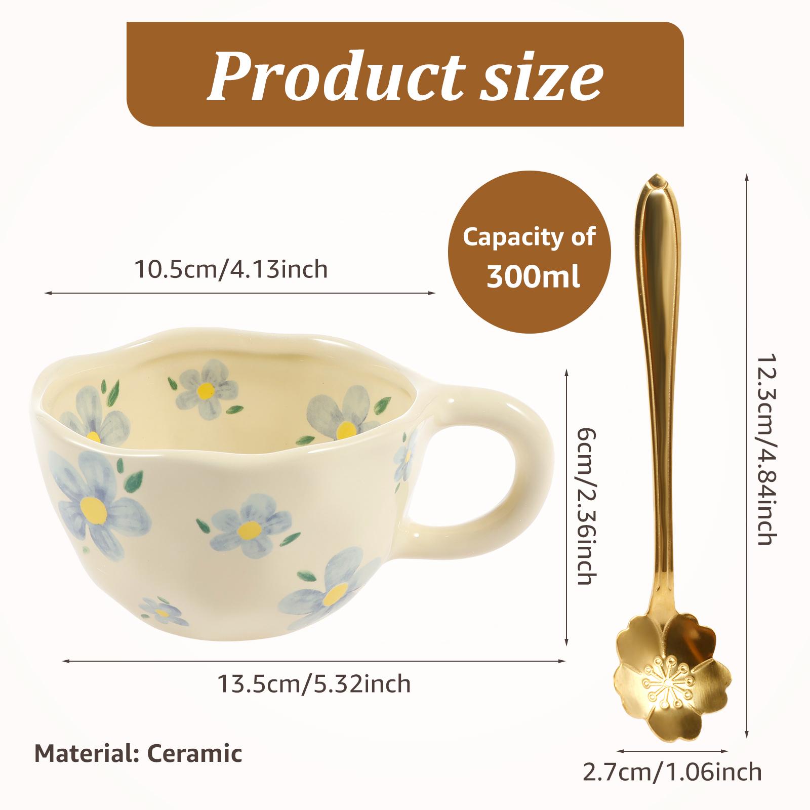 

Coffee Mugs Cute Funny Water Mug 12.32oz Unique Ceramic Coffee Tea Cups with Spoon for Office Home Hot Cold Beverages Mug