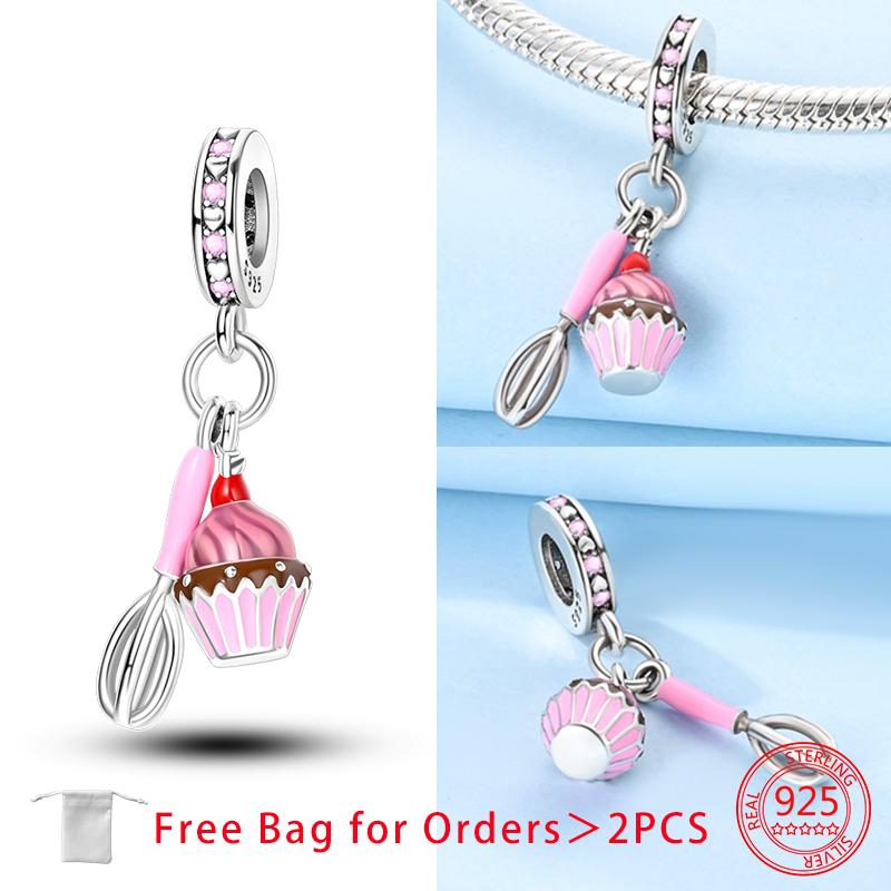 Original Food Series Charms French Fries Ice Cream Cola Cake Beads Copper Pendant Fit Bracelet For Women Diy Jewelry Gift