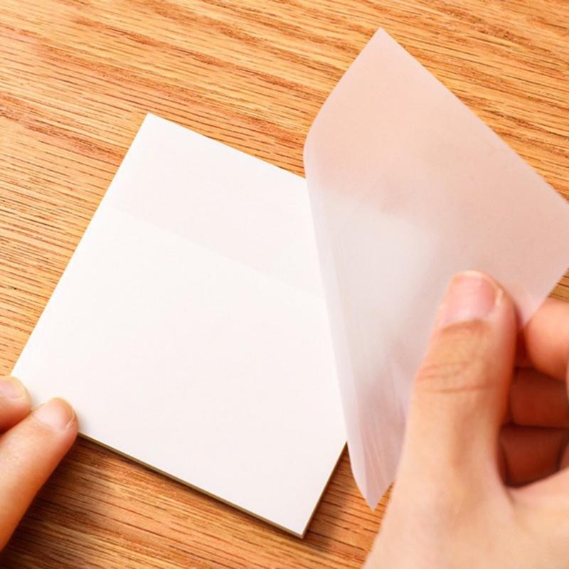 2x See-Through Sticky Note Transparent Memo Pads Waterproof Sticky Note Pads