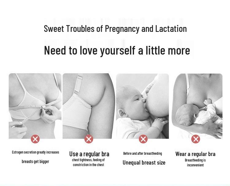 Postpartum Nursing Maternity Sleep Bra: Wearable, Front-Opening, Anti-Sagging, No Padding, Wireless
