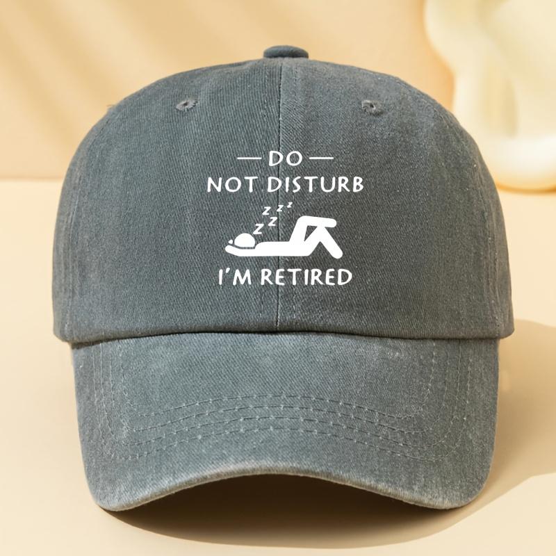 A Stylish Unisex Baseball Cap with a DO NOT DISTURB IM RETIRED Print Featuring a Classic Vintage Washed Design This Lightwe