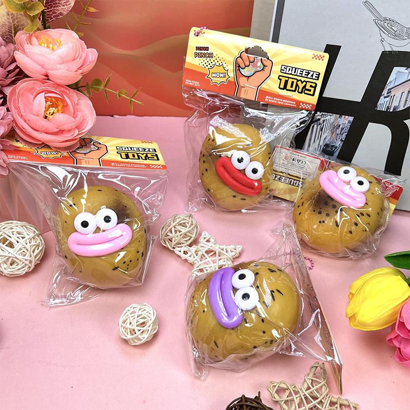 Cute Cartoon Cheese Potato Squeezable Toy Slow Rebound Soft Stress Relief Toy for Kids Daily Play