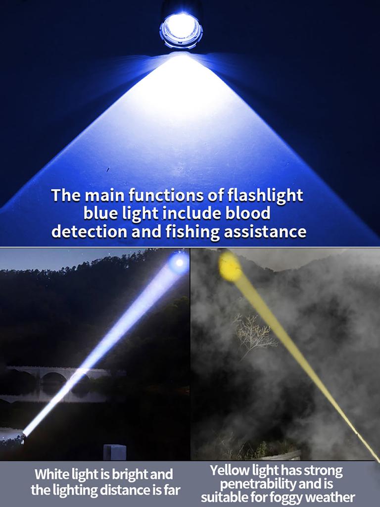 Rechargeable Flashlights 12000 Lumen Super Bright Led Flashlight High Lumens with USB Cable, 5 Modes Powerful Flashlight Waterpr