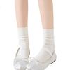 Modal Gray Women's Autumn Winter Cotton Long Tube Socks Odor-Resistant Plain Cotton Maternity Socks Seamless Mid-Calf Socks