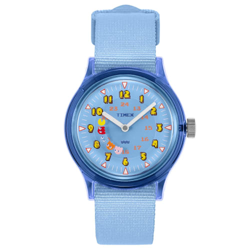 

TIMEX Pac-Man Camper Unisex Watch, Light Blue Dial, Resin and Plastic, Quartz Movement, Water Resistant to 3 ATM, TW2V94000, Light Blue