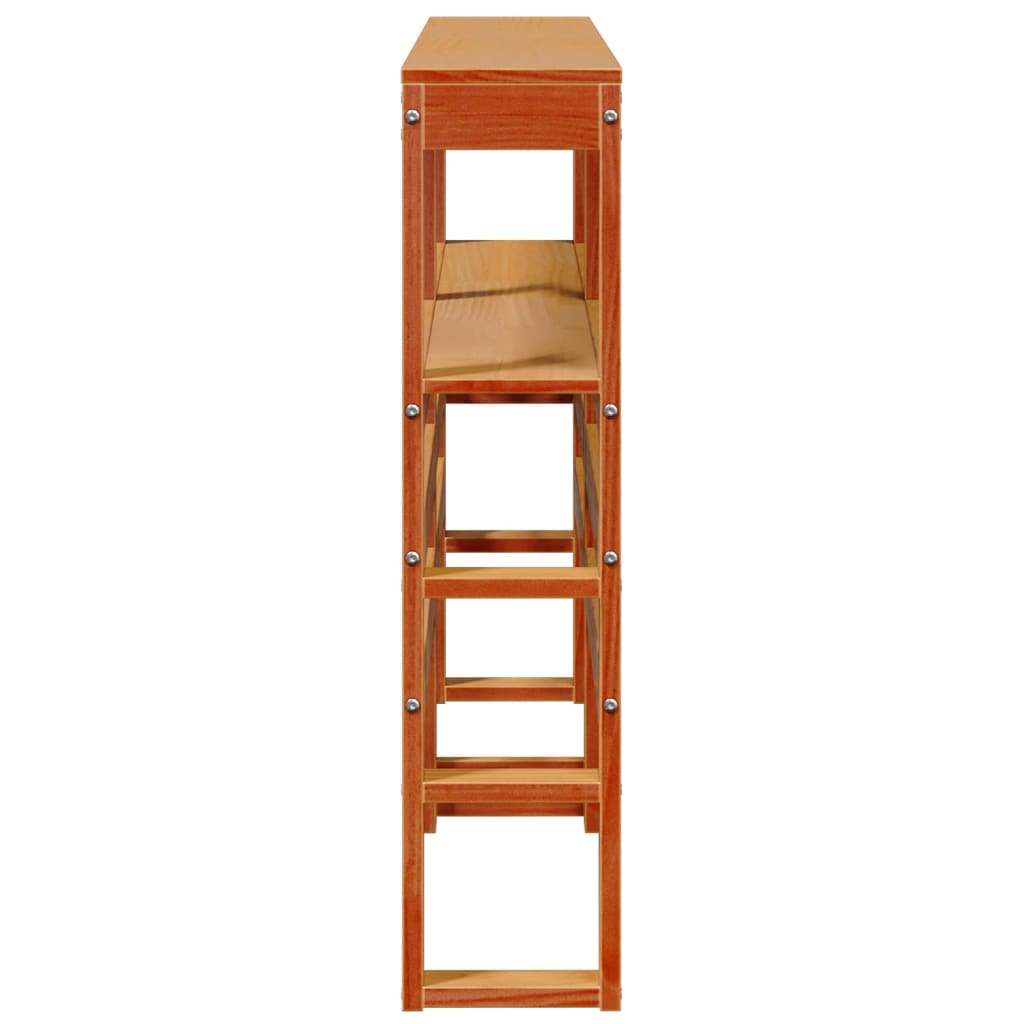 Vidaxl Wezgłowie Do Łóżka, Z Półkami, Woskowy Brąz, 120 Cm, Sosnowe